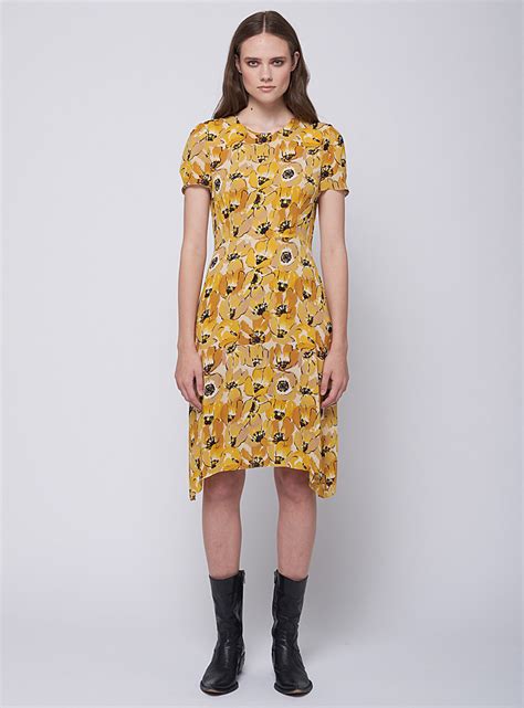 black and yellow prada|Prada yellow dress.